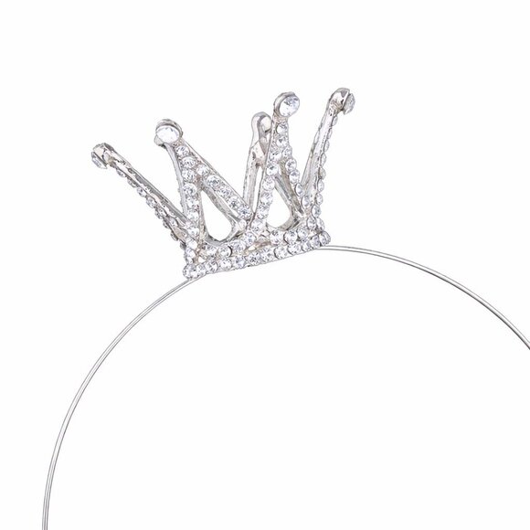 Crystal Mini 1.5in Crown Headband Silver Tone Princess Tiara Womens Girls OS NNT - Picture 7 of 7